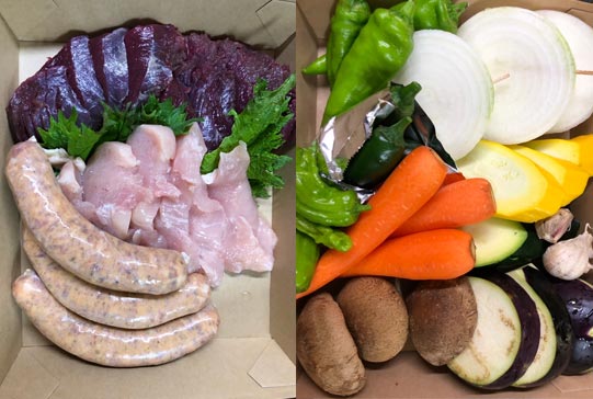 地元産ジビエ入りBBQセット