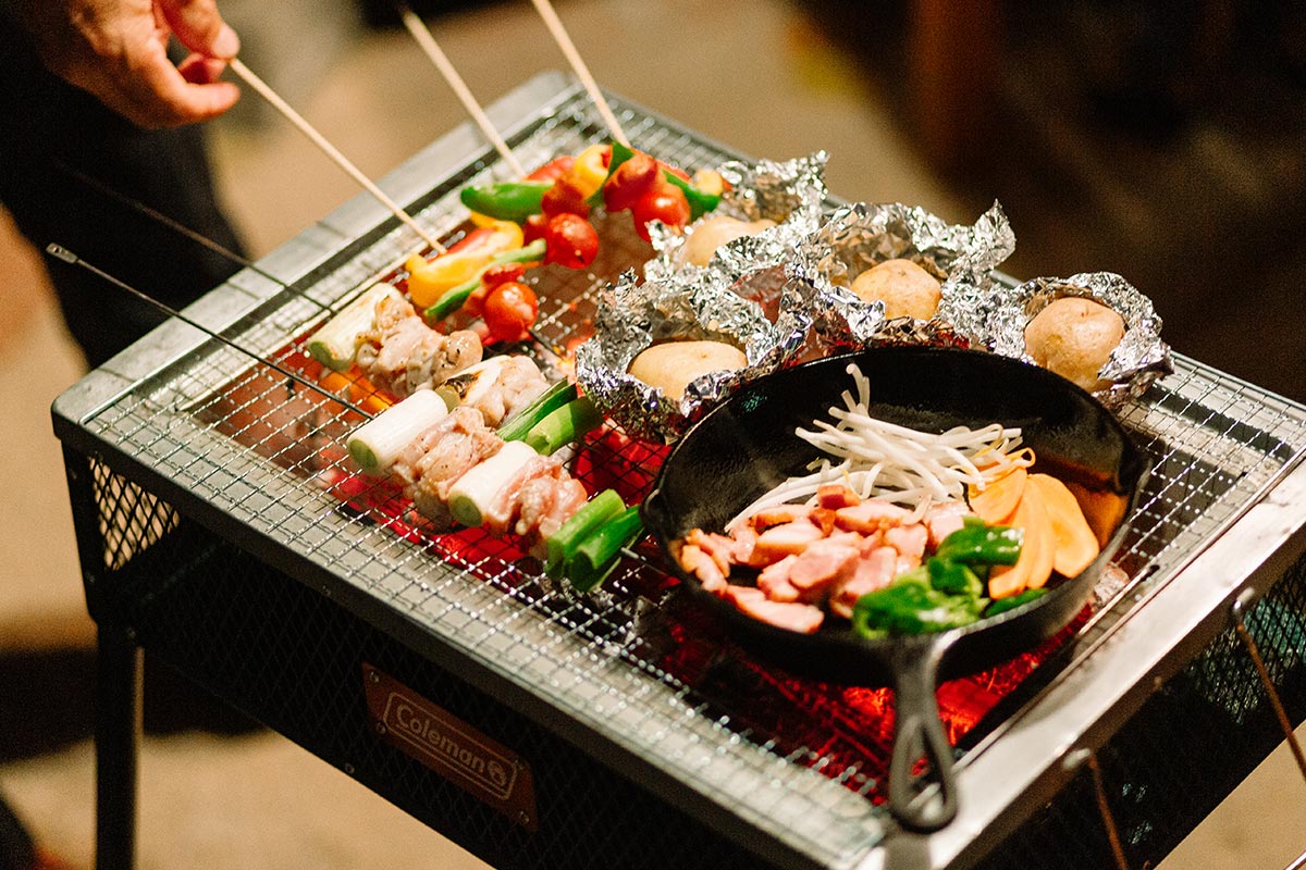 客室ごとの専用スペースでBBQ