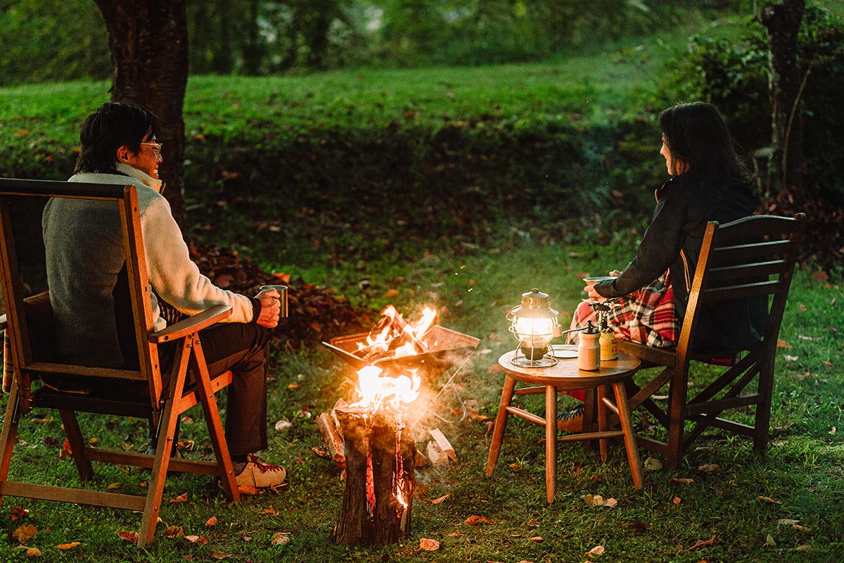 客室ごとの専用スペースでBBQ