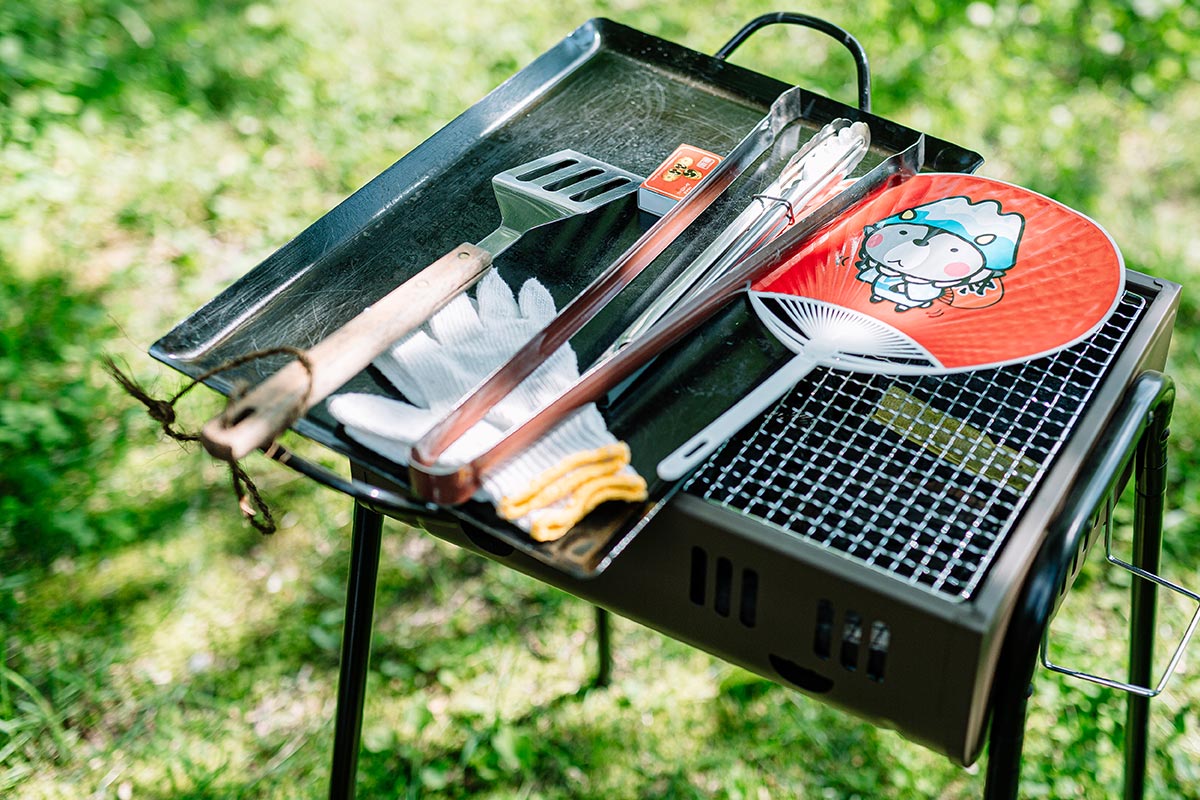 客室ごとの専用スペースでBBQ