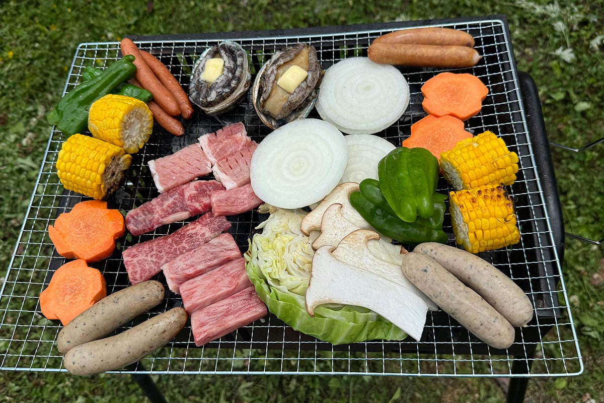客室ごとの専用スペースでBBQ